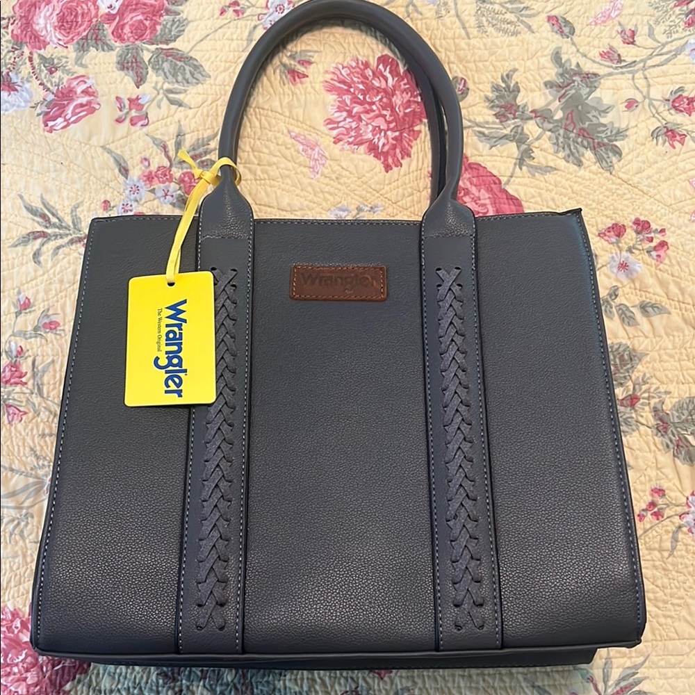 Wrangler Gray Braided Tote Bag